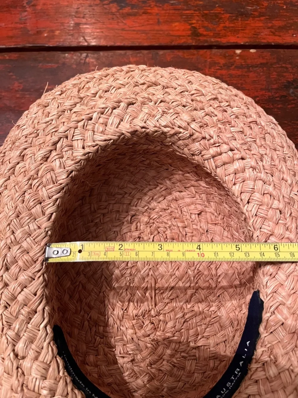 Classic Helen Kaminski Raffia Hat with black ribbon